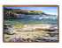 mocha wood framed rocky shore original painting wall art print